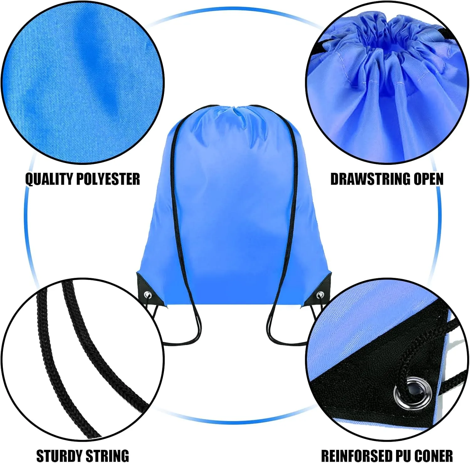 60 Pieces Drawstring Backpack Bulk Cinch Sackpack Ployster Drawstring Bags for Gym Party Trip(20 Colors)