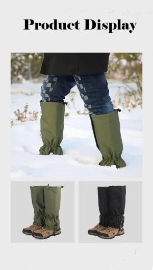 600D Oxford Fabric Outdoor Snow Gaiters, Waterproof Winter Leg Protectors for Hiking, Mountaineering, and Skiing, Sandproof Foot Covers