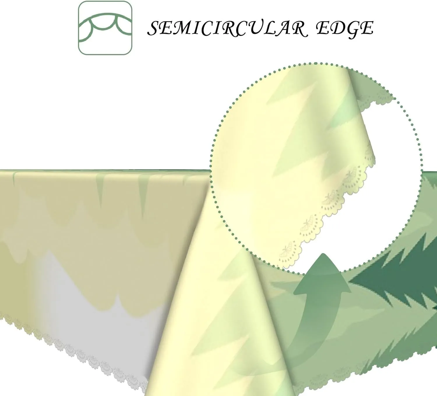 60x102 Inch Nature Rectangle Tablecloth Illustrated Sunrise Woodland Table Cloth Spill Resistant Durable Table Cover for Party Picnic Indoor Gaming Room Decor
