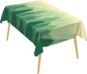 60x102 Inch Nature Rectangle Tablecloth Illustrated Sunrise Woodland Table Cloth Spill Resistant Durable Table Cover for Party Picnic Indoor Gaming Room Decor