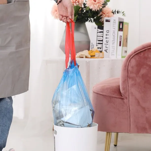 75 PCS x Drawstring Garbage Bag, Disposable Strong Thicken Trash Bag