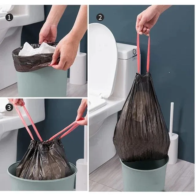 75 PCS x Drawstring Garbage Bag, Disposable Strong Thicken Trash Bag