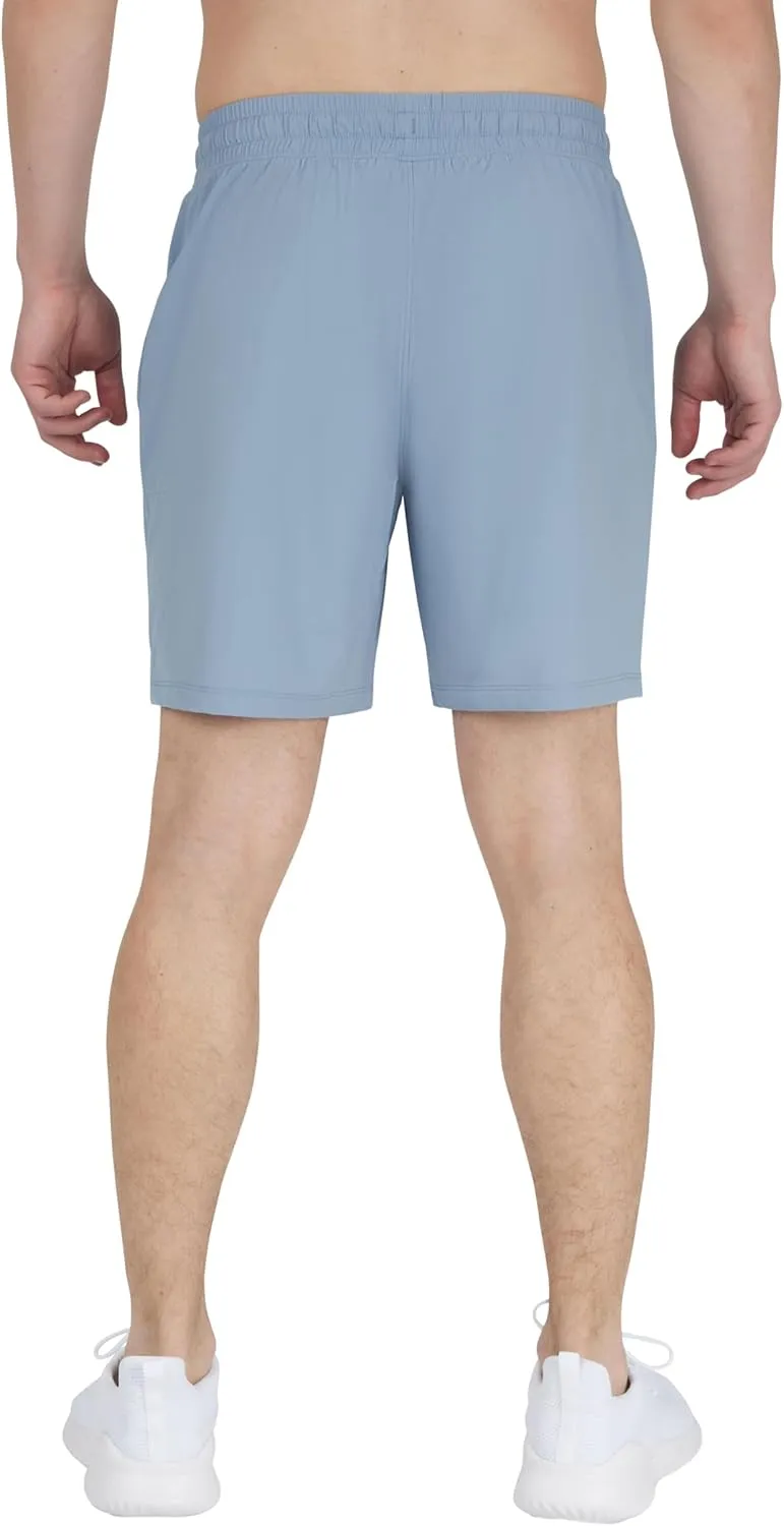 90 Degree by Reflex Mens Quick Dry Workout Short 7" Side Pocket Shorts with Drawstring