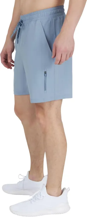 90 Degree by Reflex Mens Quick Dry Workout Short 7" Side Pocket Shorts with Drawstring