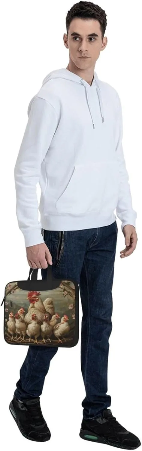 A Brood Of Chickens Print Laptop Bag,Can Use It Freely As A Shoulder Bag,Crossbody Bag,And Briefcase