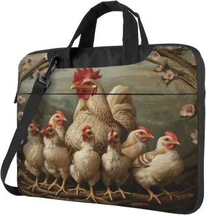 A Brood Of Chickens Print Laptop Bag,Can Use It Freely As A Shoulder Bag,Crossbody Bag,And Briefcase