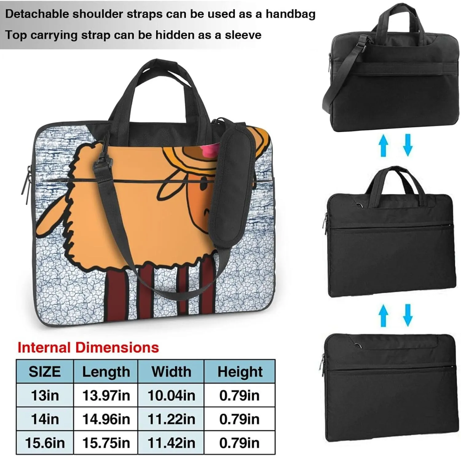 a minority sheep Ultra-thin portable shoulder laptop bag Stylish and Protective Shockproof soft lining
