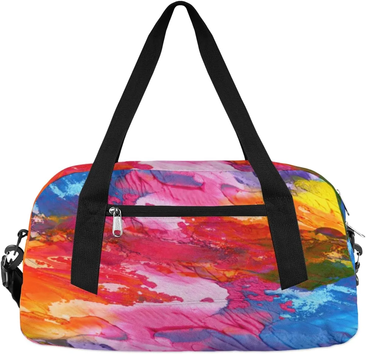 Abstract Colorful Pigment Kids Duffle Bag for Boys Girls Overnight Travel Bag Kids Duffel Bags Ballet Weekender Bag for School Gym Sport Sleepover Carry On Bag