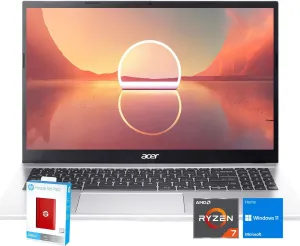 acer Aspire 3 Laptop | 15.6" FHD (1920 x 1080) Display | AMD Radeon | 8-Core AMD Ryzen 7-5700U | 32GB RAM | 1TB SSD (512GB PCIe SSD withHP P500 512GB Portable SSD) | Ethernet Port | Windows 11 Home