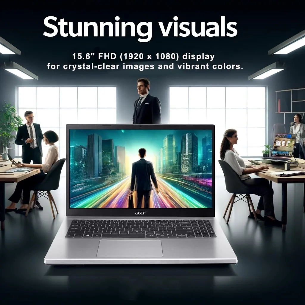 acer Aspire Premium Laptop, 32GB RAM, 1TB SSD,15.6" FHD Display, AMD Ryzen 5 5500U (Beats i7-1250U), Sleek Design, Ethernet Port, Windows 11 Pro, Silver (Renewed)