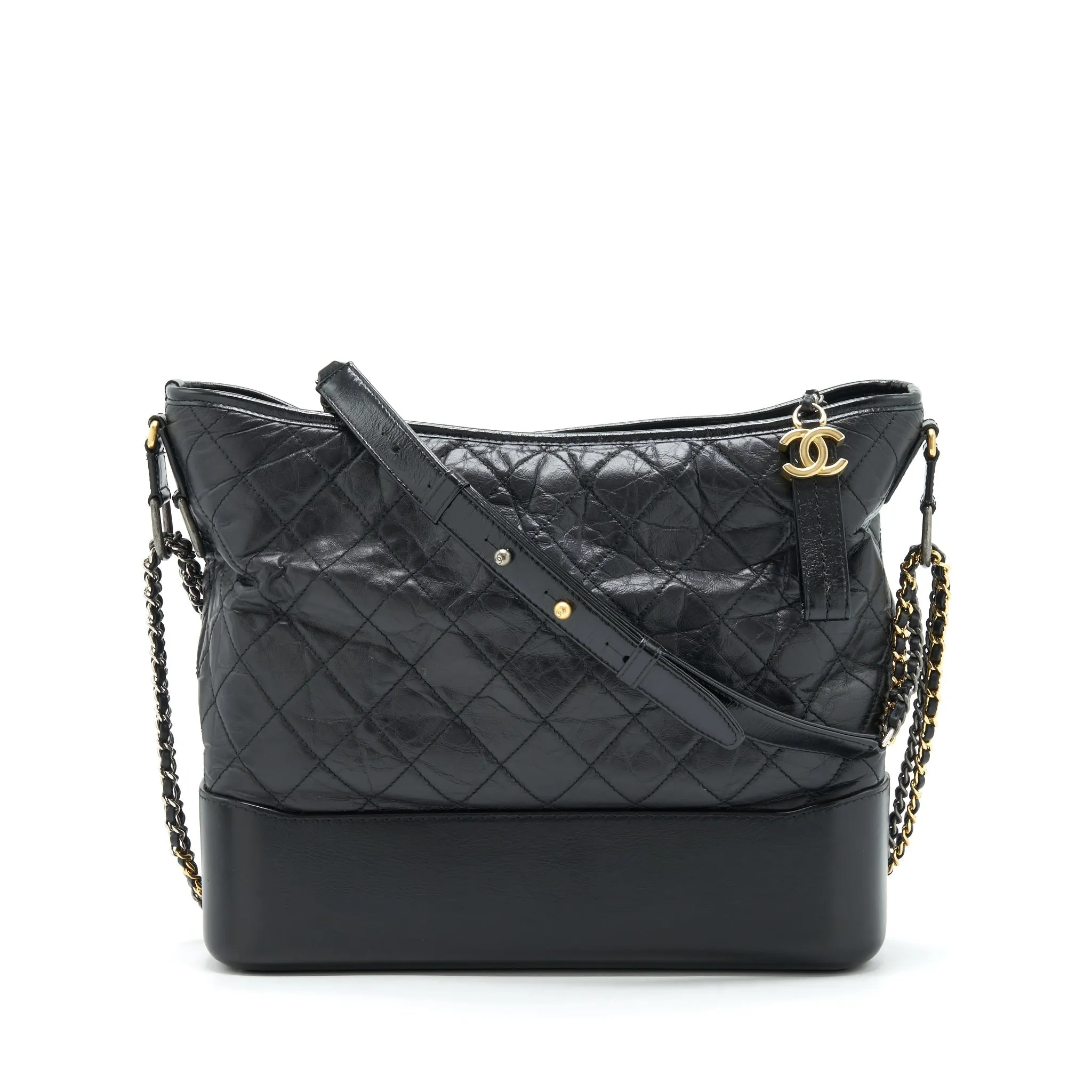 Act now Gold/Sliver Hardware Chanel Big savings event Hobo Black Bag XL With Gabrielle