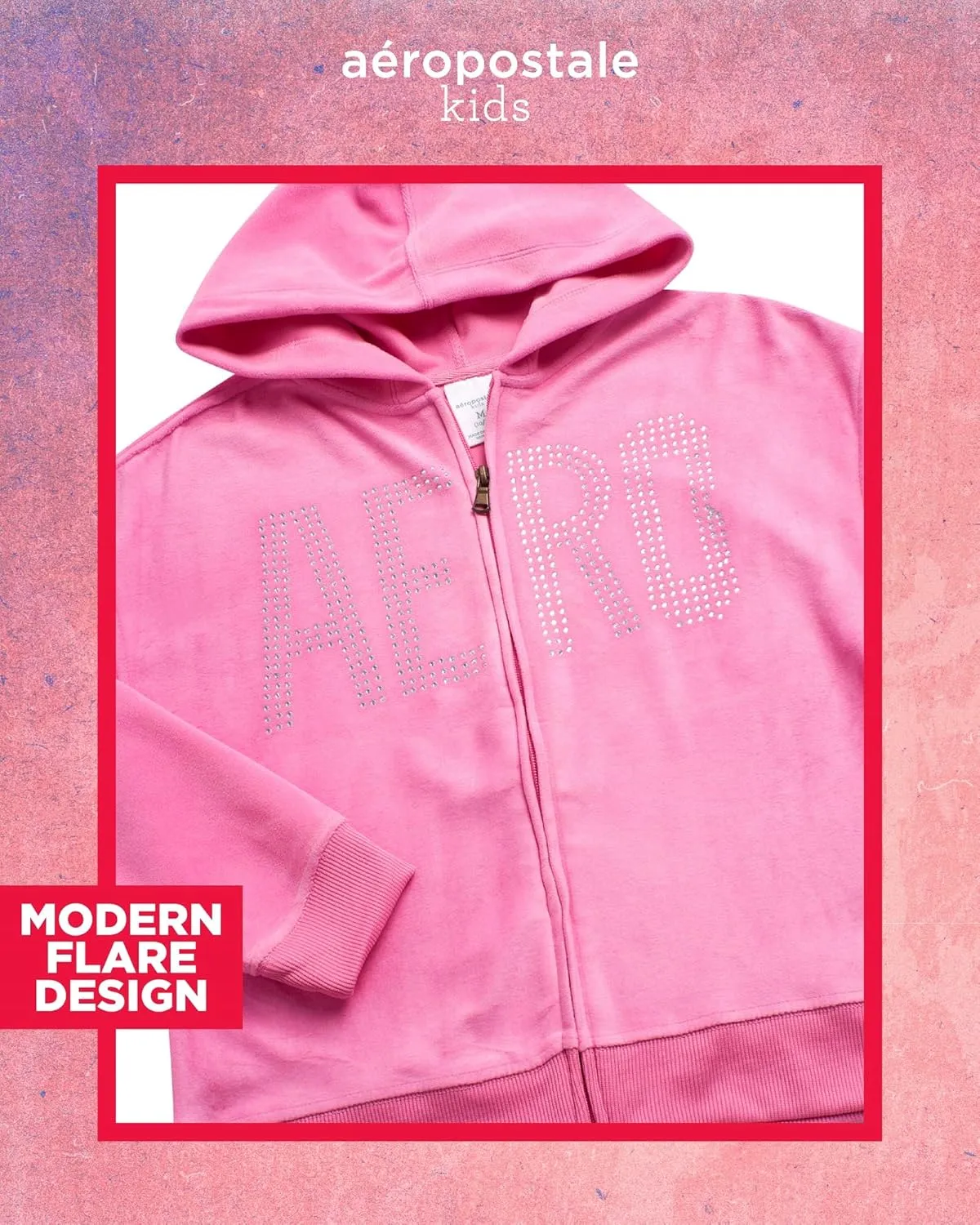 AEROPOSTALE Girls' Sweatsuit Set - 2 Piece Zip Up Hoodie Sweatshirt and Flare Cargo Pants - Girls' Activewear Set (4-12)