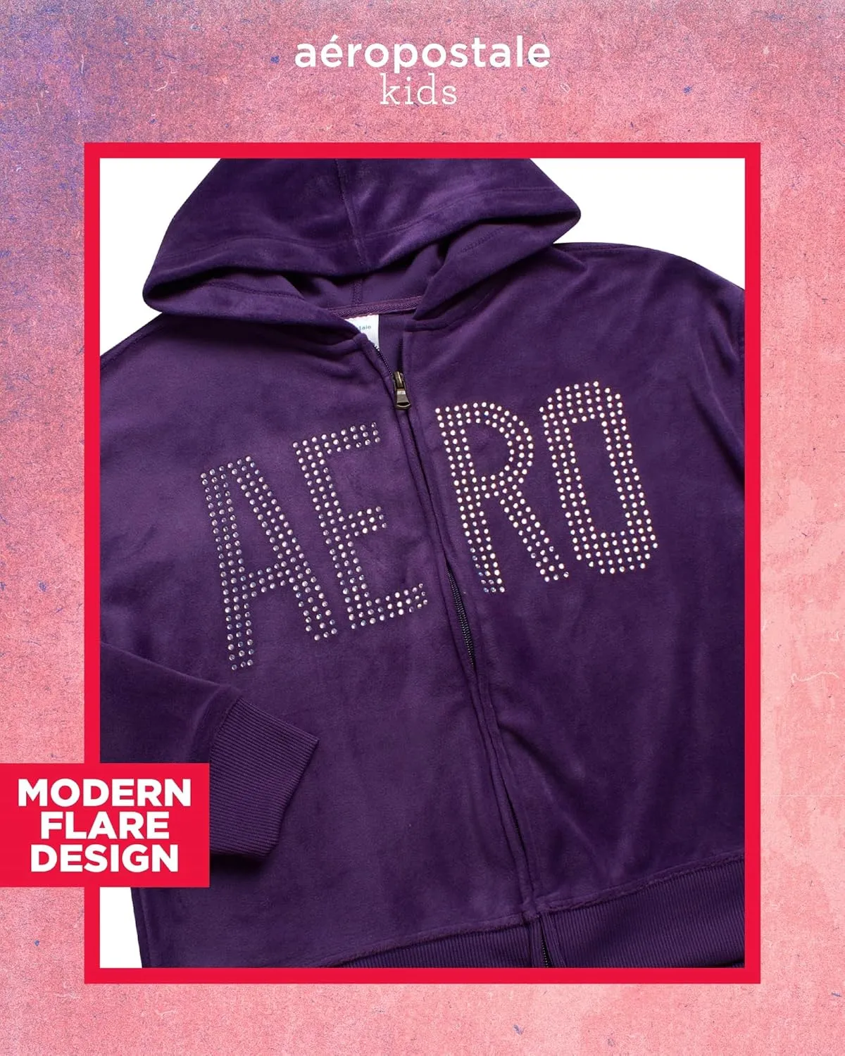 AEROPOSTALE Girls' Sweatsuit Set - 2 Piece Zip Up Hoodie Sweatshirt and Flare Cargo Pants - Girls' Activewear Set (4-12)