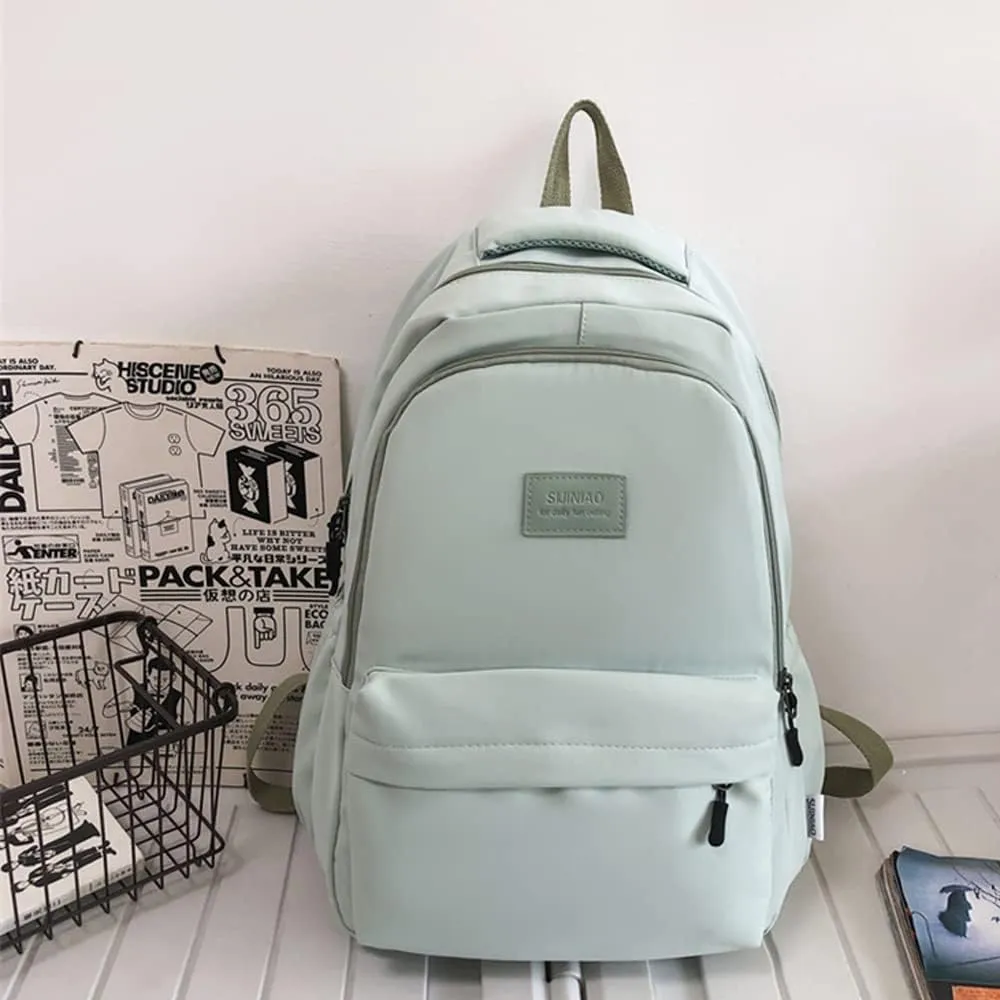 Aesthetic Backpack Cute Backpack for School College Backpack Large Capacity Bookbags for Girls Women Students Casual Travel Daypacks Solid Color(Green)