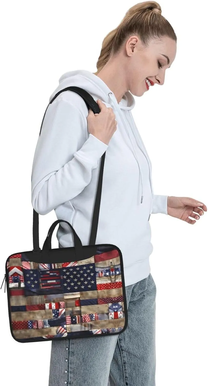 African Classic Weave Print Notebook Computer Protective Carrying Cover With Pocket,13 Inch Laptop Shoulder Bag