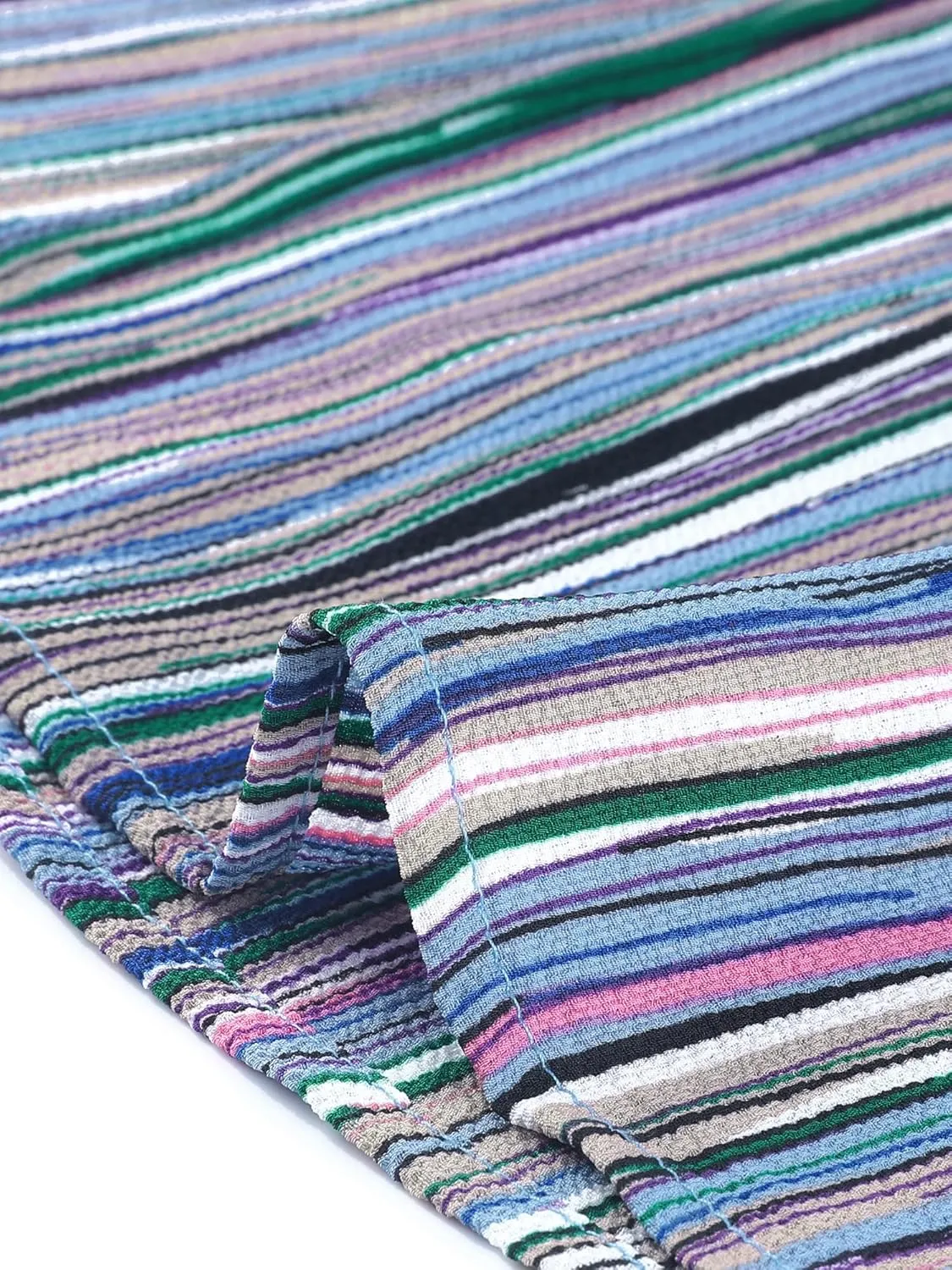 Agnes Orinda Plus Size Palazzo Pants for Women Stripe Boho Wide Leg Paper Bag Pants Beach Casual Summer