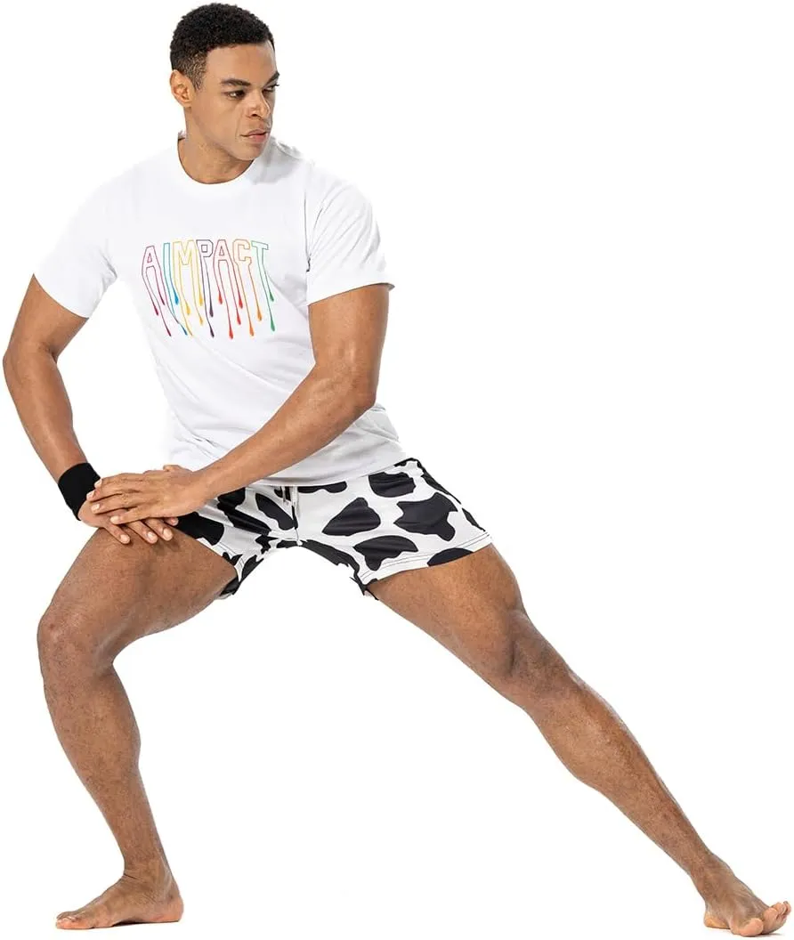 AIMPACT Mens Graphic Print Shorts 5 Inch Workout Gym Running Basketball Summer Beach Board Shorts for Men