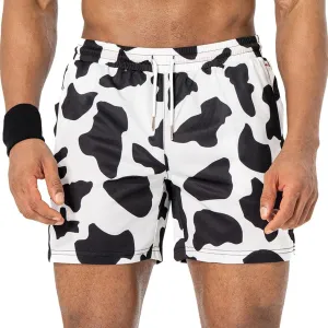 AIMPACT Mens Graphic Print Shorts 5 Inch Workout Gym Running Basketball Summer Beach Board Shorts for Men