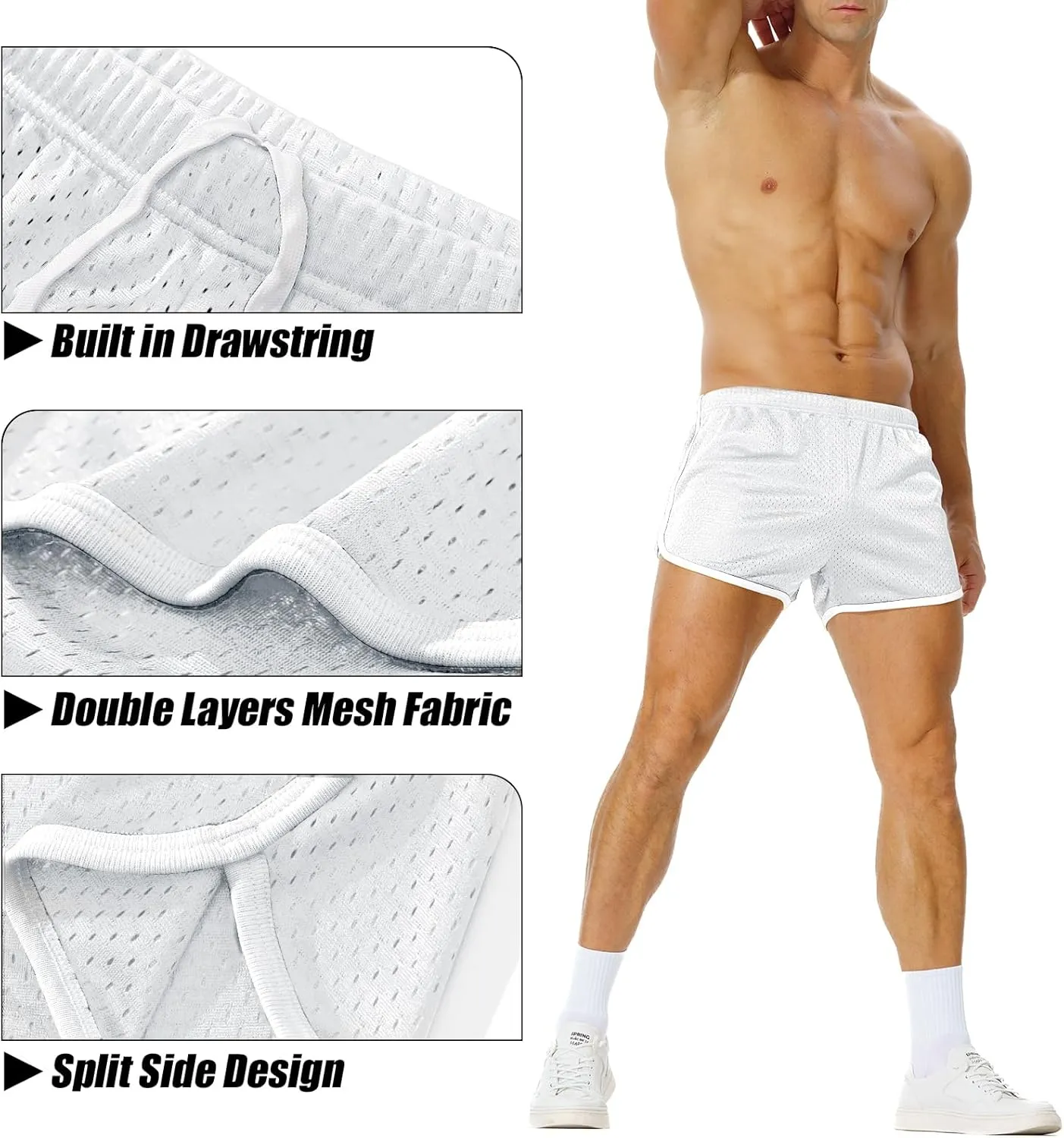 AIMPACT Mens Running Shorts Breathing Workout Gym Booty Short Shorts Sexy