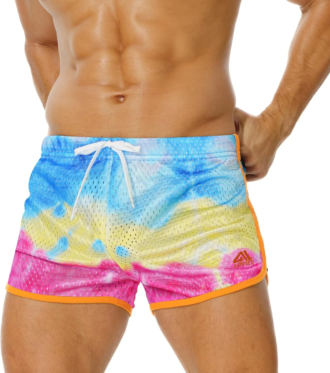 AIMPACT Mens Running Shorts Breathing Workout Gym Booty Short Shorts Sexy