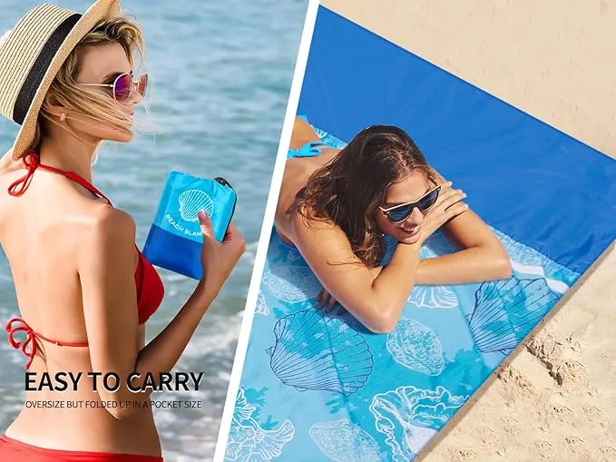 AISPARKY Beach Blanket Waterproof Sandproof Extra Large Beach Mat Quick Drying Outdoor Picnic Durable Portable Blanket for Travel Camping Hiking Beach Festival Picnic