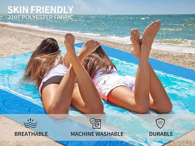 AISPARKY Beach Blanket Waterproof Sandproof Extra Large Beach Mat Quick Drying Outdoor Picnic Durable Portable Blanket for Travel Camping Hiking Beach Festival Picnic