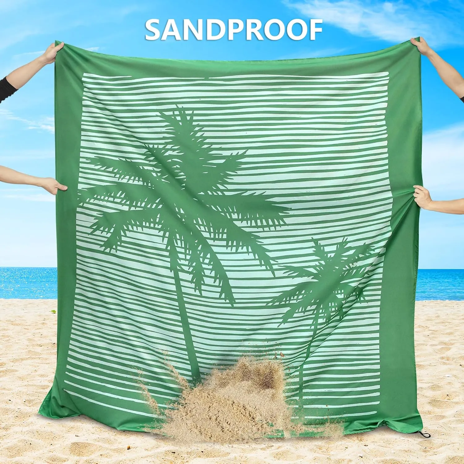 AISPARKY Beach Blanket Waterproof Sandproof Quick Drying Beach Mat Extra Large Outdoor Picnic Blanket for Travel Camping Hiking