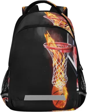 ALAZA Flaming Basketball Backpack for Students Boys Girls School Bag Travel Daypack