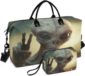 Alien Yeah Sports Gym Bag for Women Men Travel Duffel Bag Weekend Overnight Carry on Bag with Toiletry Bag Yoga Bag for Workout Swimming Yoga Plane Hospital