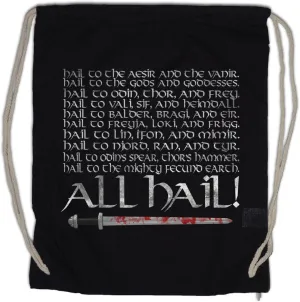All Hail Drawstring Bag Gym Sack