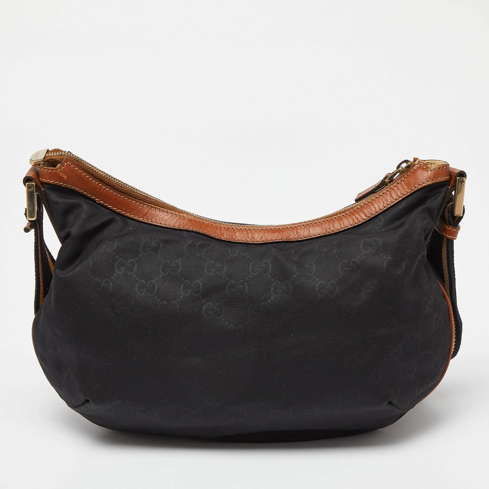 All-in-one solution /tan And Navy Gg Gucci Hobo Nylon Big savings event Leather
