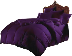 All Season 1000 Series Goose Down Alternative Comforter Set 500 GSM Quilt Duvet Insert Egyptian Cotton Ultra Soft   Free 2 Pillow-Cases Super King, Egg Plant, 100'' x 112''