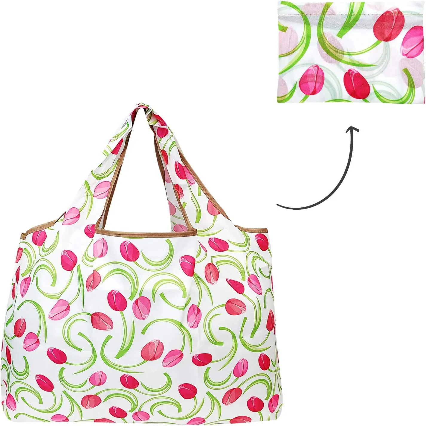 allydrew Eco-Friendly Large Nylon Reusable Shopping Bags (Set of 3)