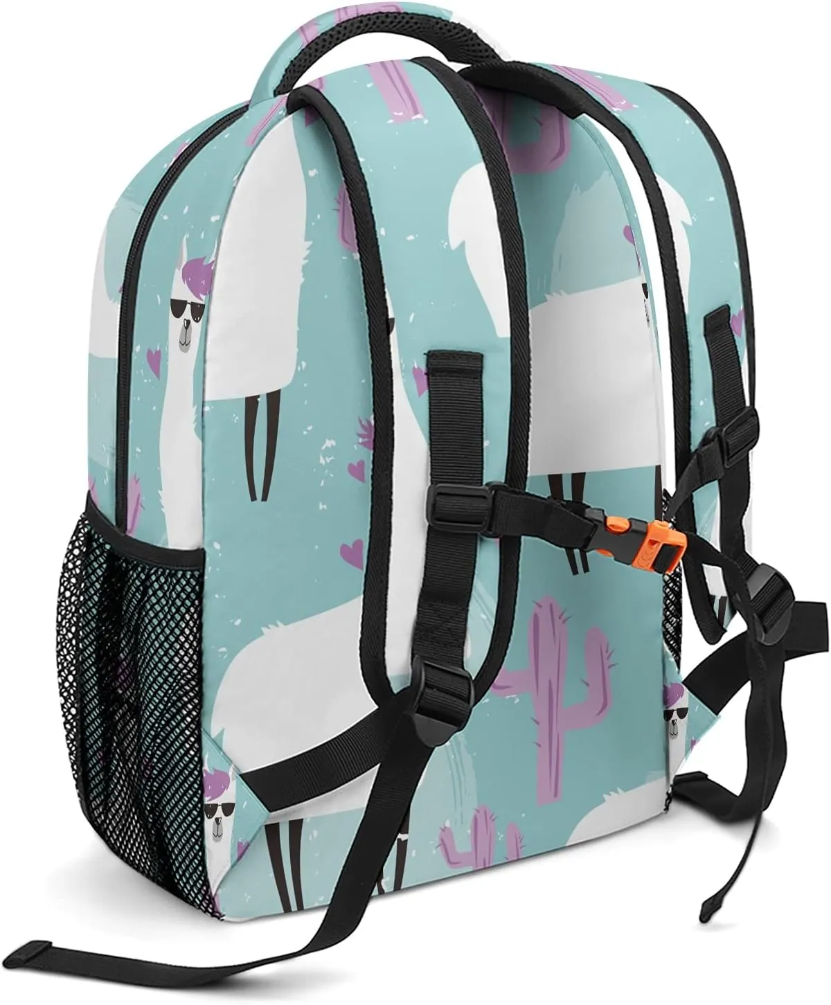 Alpaca and Cactus Custom Kids Backpack, Personalized Student School Bags for Boys & Girls, Bookbags with Adjustable Strapfor Travel