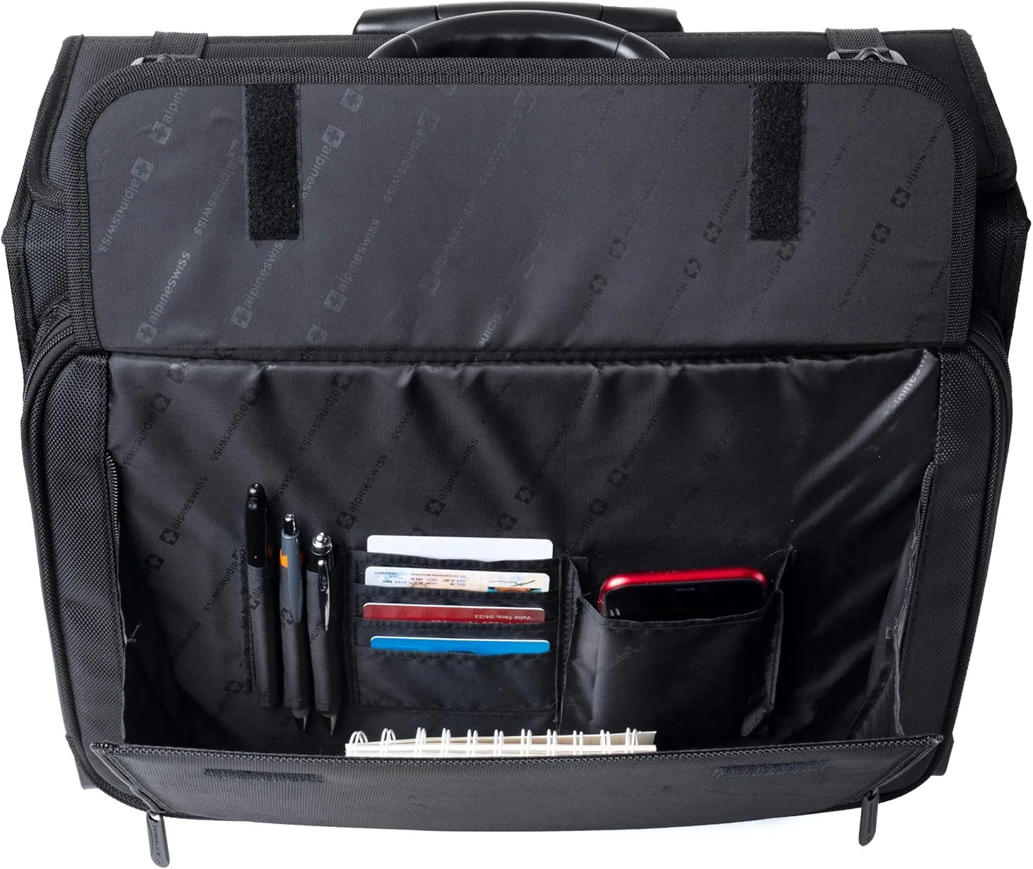 Alpine Swiss Rolling 17” Laptop Briefcase Hard Side Catalog Case on Wheels