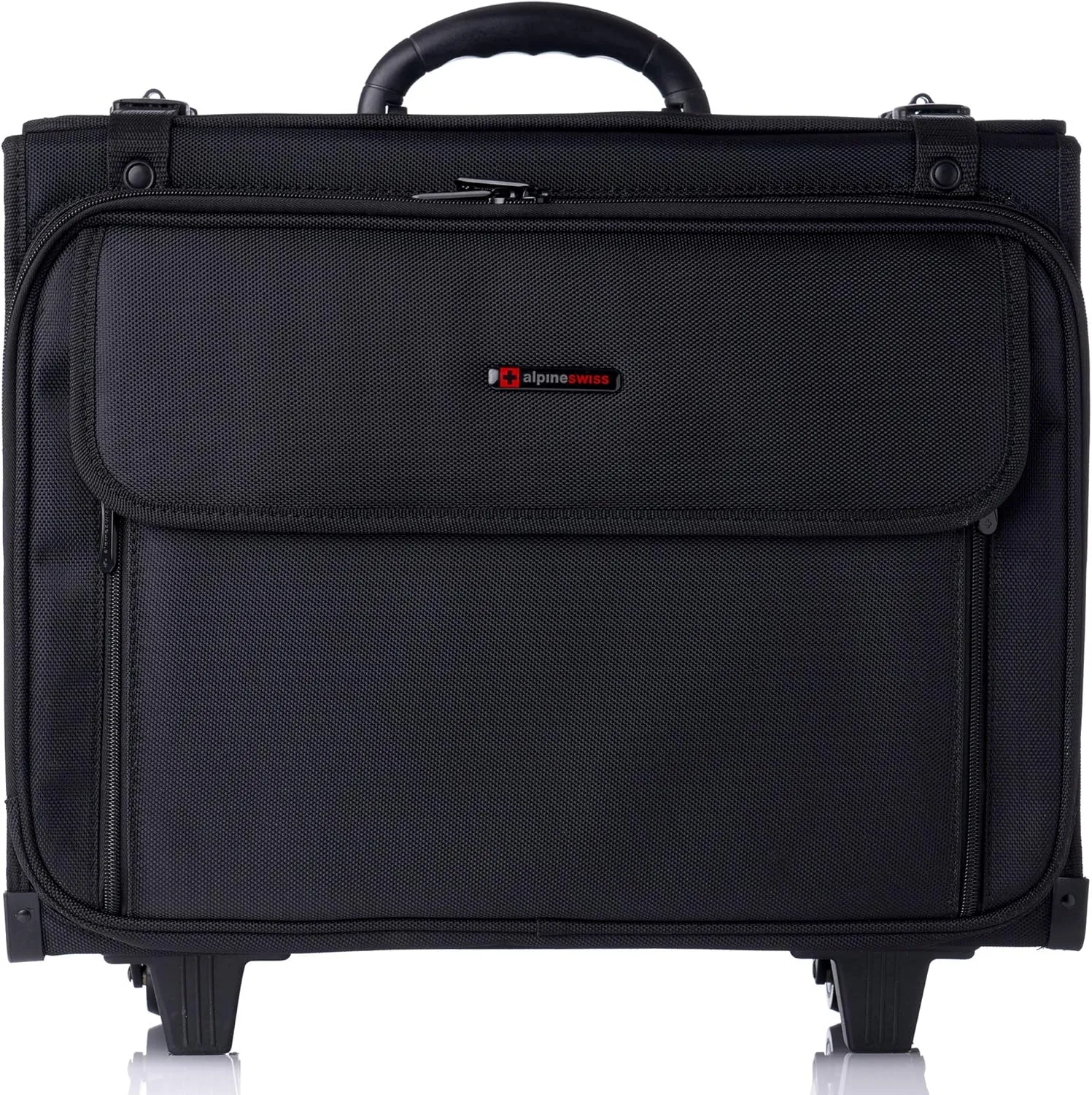 Alpine Swiss Rolling 17” Laptop Briefcase Hard Side Catalog Case on Wheels