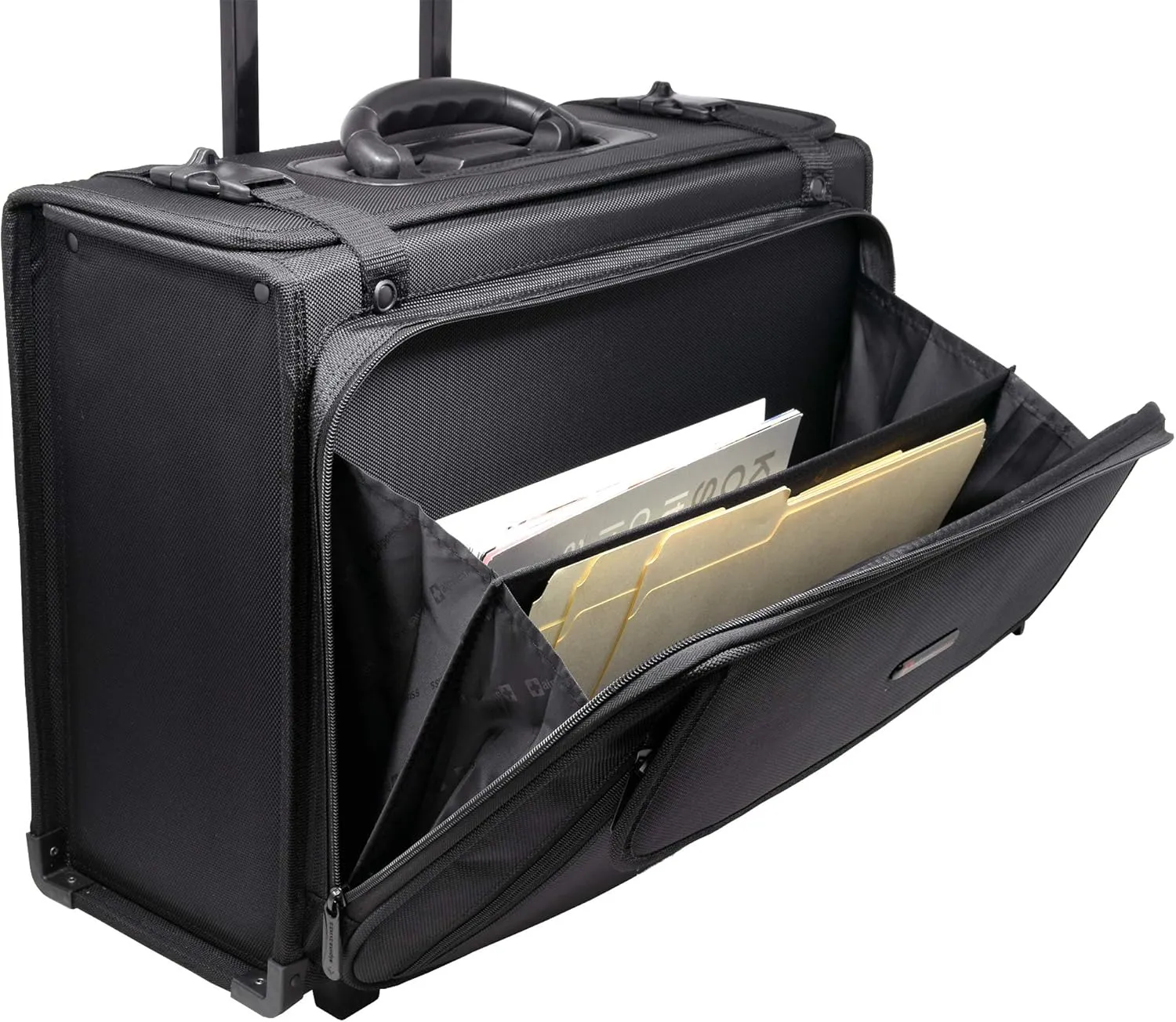 Alpine Swiss Rolling 17” Laptop Briefcase Hard Side Catalog Case on Wheels