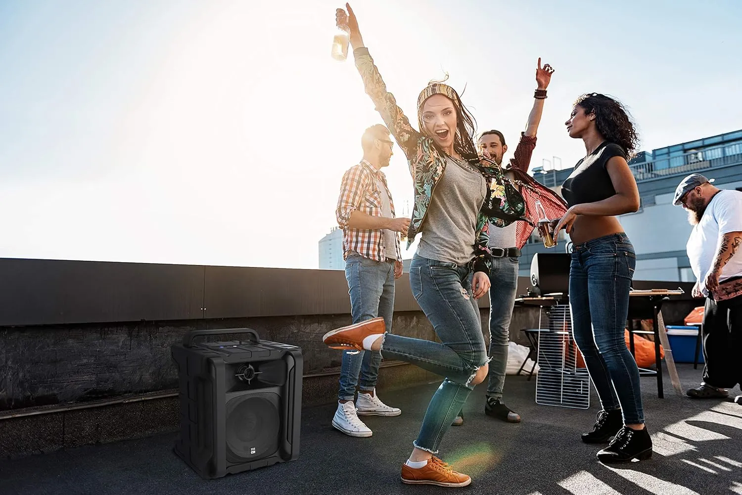 Altec Lansing Sonic Boom - Waterproof Bluetooth Speaker with Phone Charger, IP67 Outdoor Speaker, 3 USB Charging Ports, 50 Foot Range & 20 Hours Battery Life