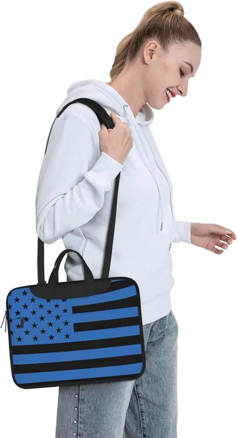 American flag Laptop Shoulder Bag ​for Men Women, Computer Carrying Case Messenger Bag with Strap