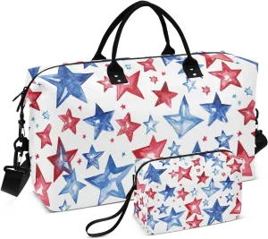 American July 14th Star Travel Duffel Bag with Toiletry Bag Weekender Bag for Carry on Sports Gym Bag for Gym Yoga Sports