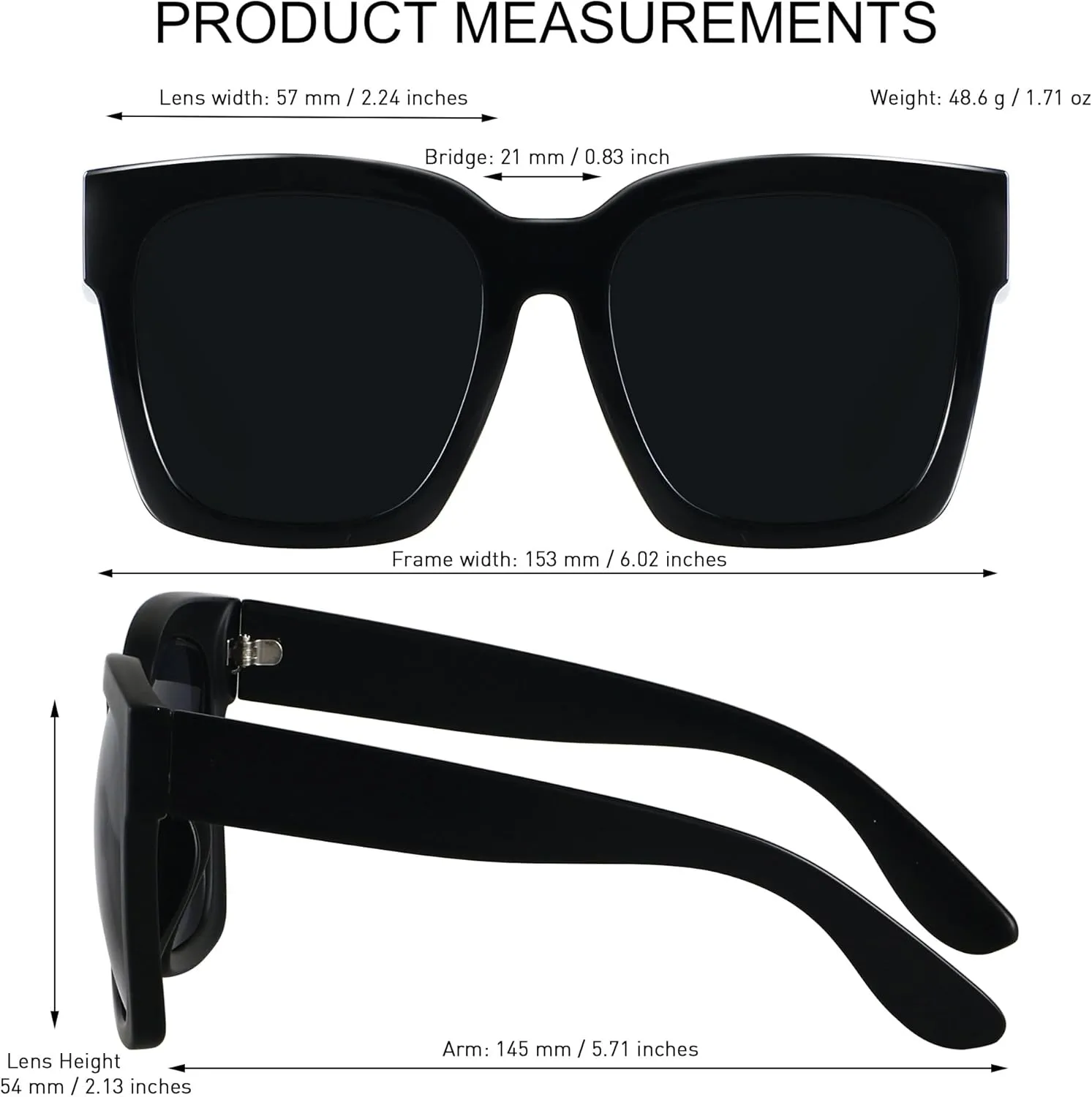 ANDWOOD Oversized Sunglasses for Women Big Large Square Wide Frame Shades Retro Trendy Fashion UV Protection