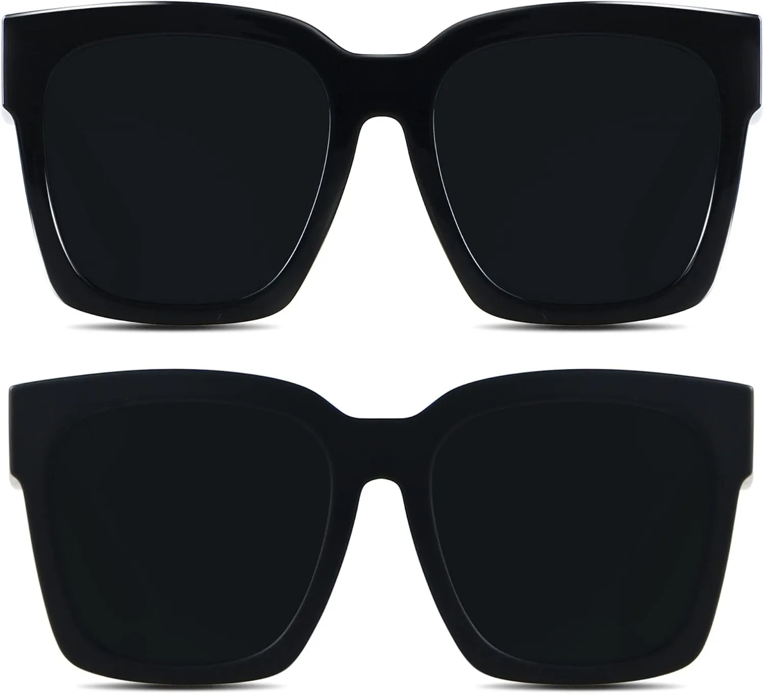 ANDWOOD Oversized Sunglasses for Women Big Large Square Wide Frame Shades Retro Trendy Fashion UV Protection