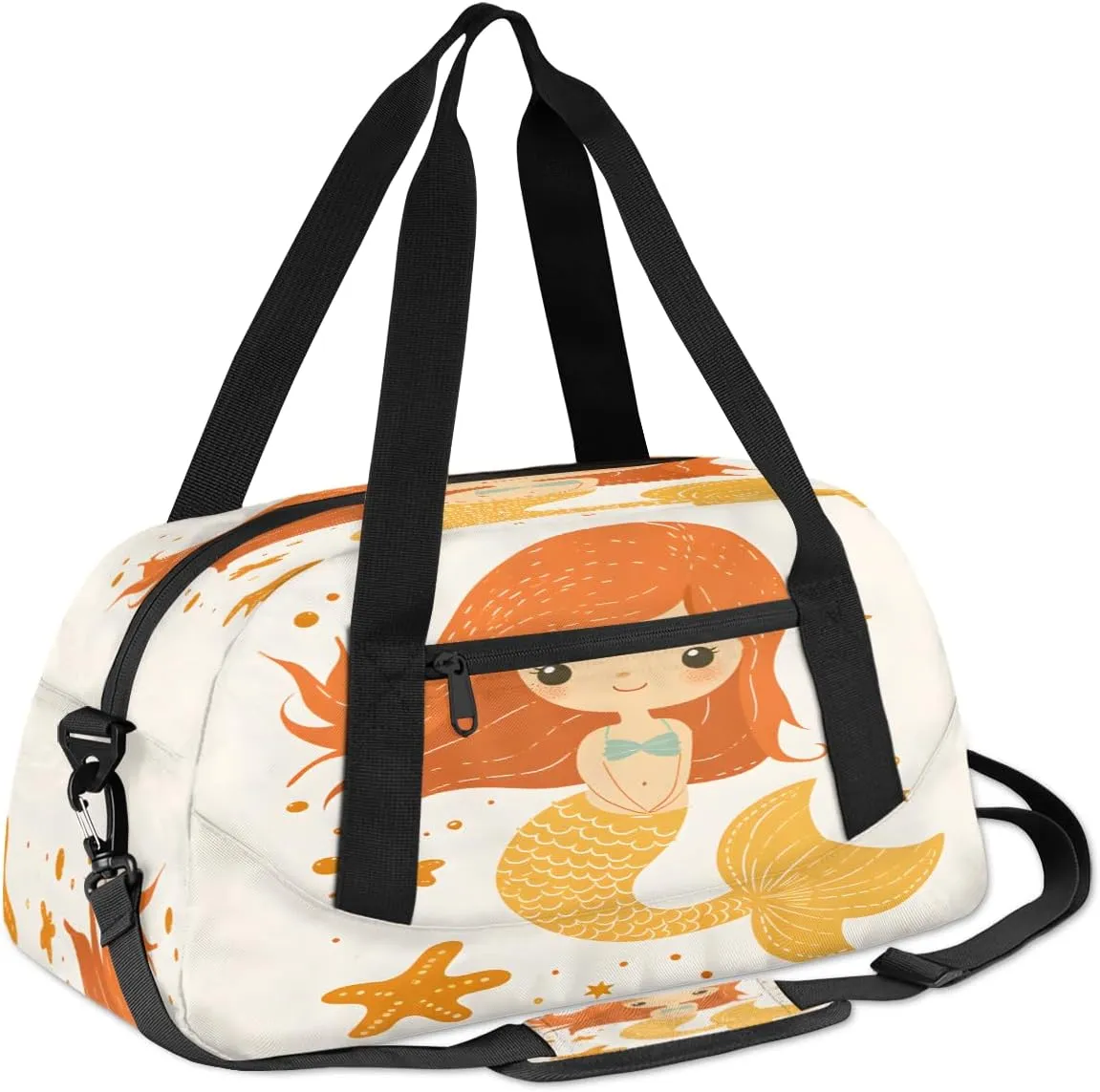 Animals Mermaids Kids Duffle Bag Boys Girls Small Sport Dance Gym Bag for Overnight Travel Weekender Carry On