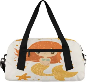 Animals Mermaids Kids Duffle Bag Boys Girls Small Sport Dance Gym Bag for Overnight Travel Weekender Carry On