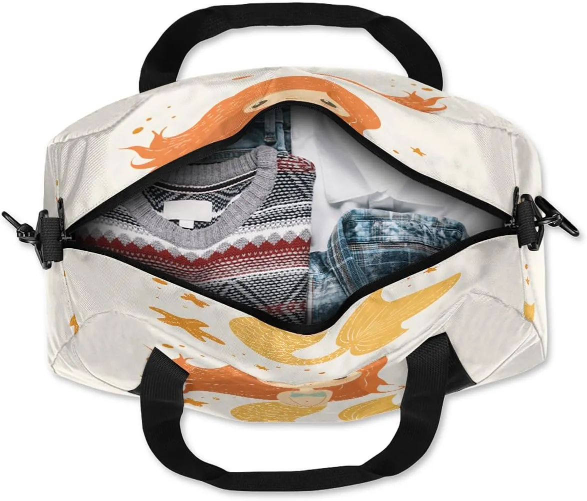 Animals Mermaids Kids Duffle Bag Boys Girls Small Sport Dance Gym Bag for Overnight Travel Weekender Carry On