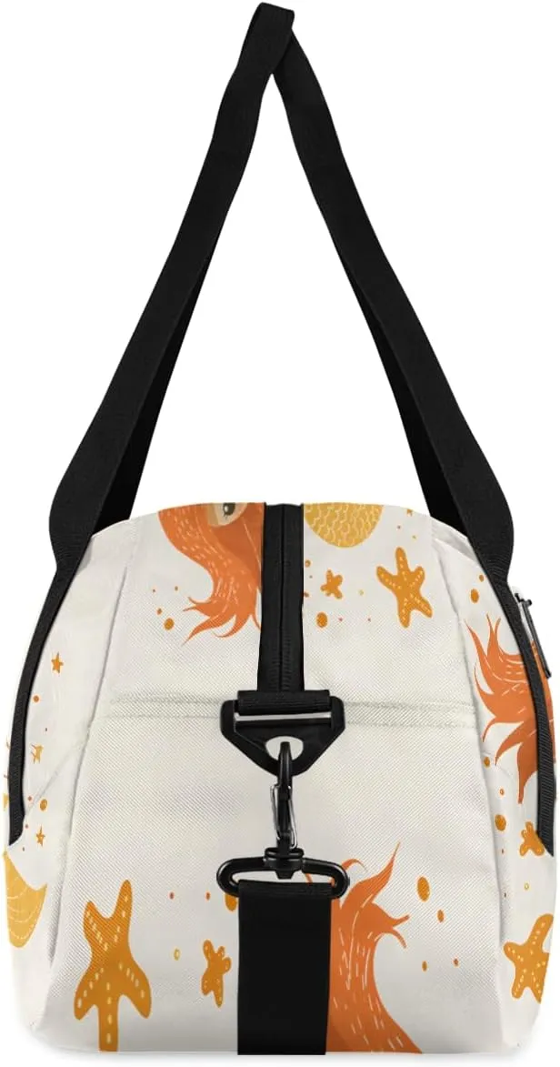 Animals Mermaids Kids Duffle Bag Boys Girls Small Sport Dance Gym Bag for Overnight Travel Weekender Carry On