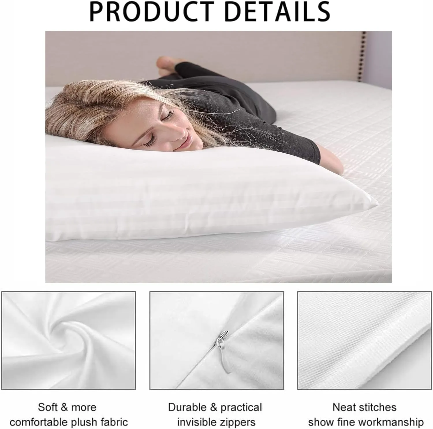 Anime Body Pillow, Body Pillow Anime,Anime Body Pillow Case Cover,Soft Anime Hugging Body Pillowcase Cover Dakimakura Double-Sided Peach Skin Pillow Cover Case(59in X 19.7in).