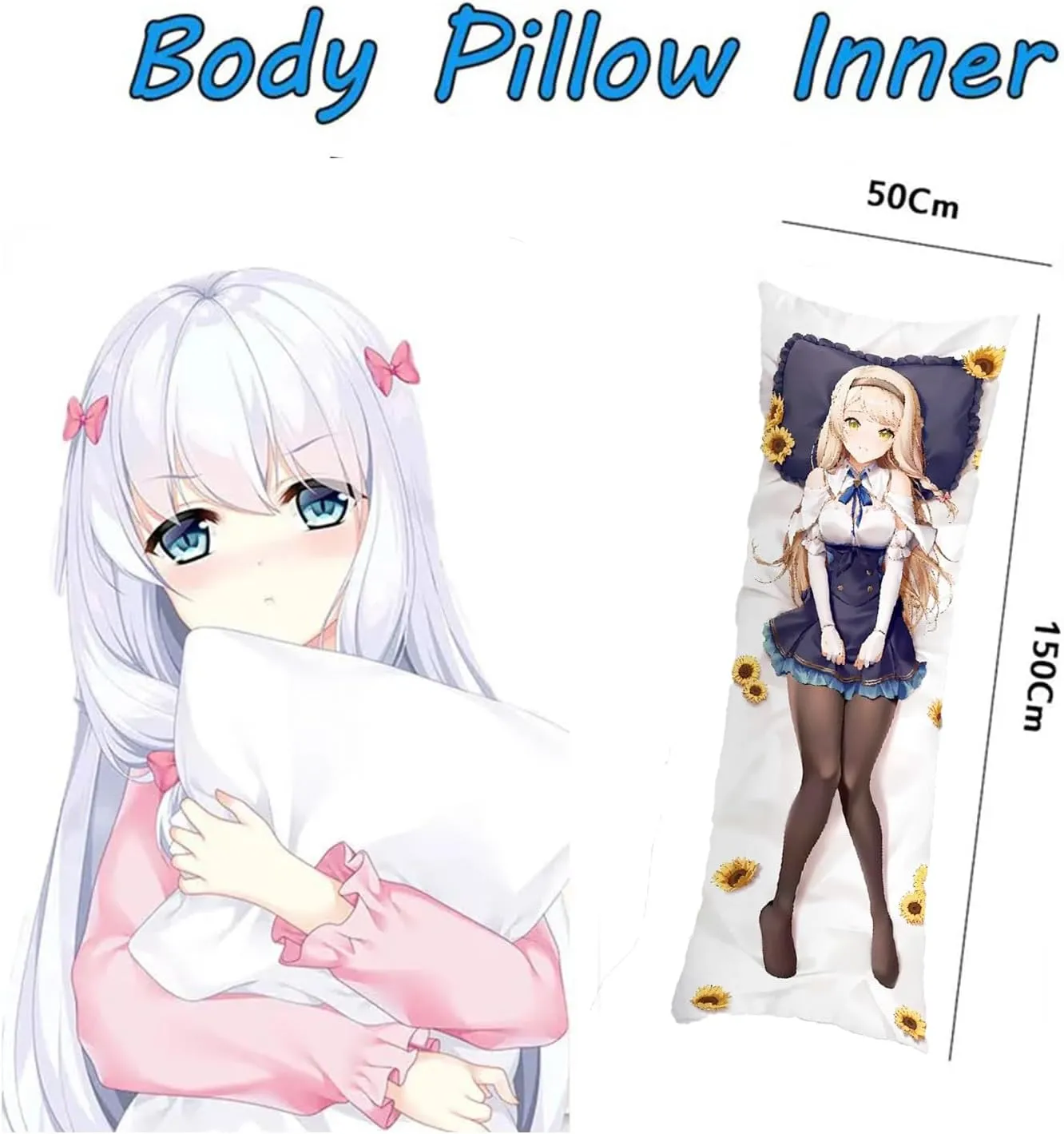 Anime Body Pillow, Body Pillow Anime,Anime Body Pillow Case Cover,Soft Anime Hugging Body Pillowcase Cover Dakimakura Double-Sided Peach Skin Pillow Cover Case(59in X 19.7in).