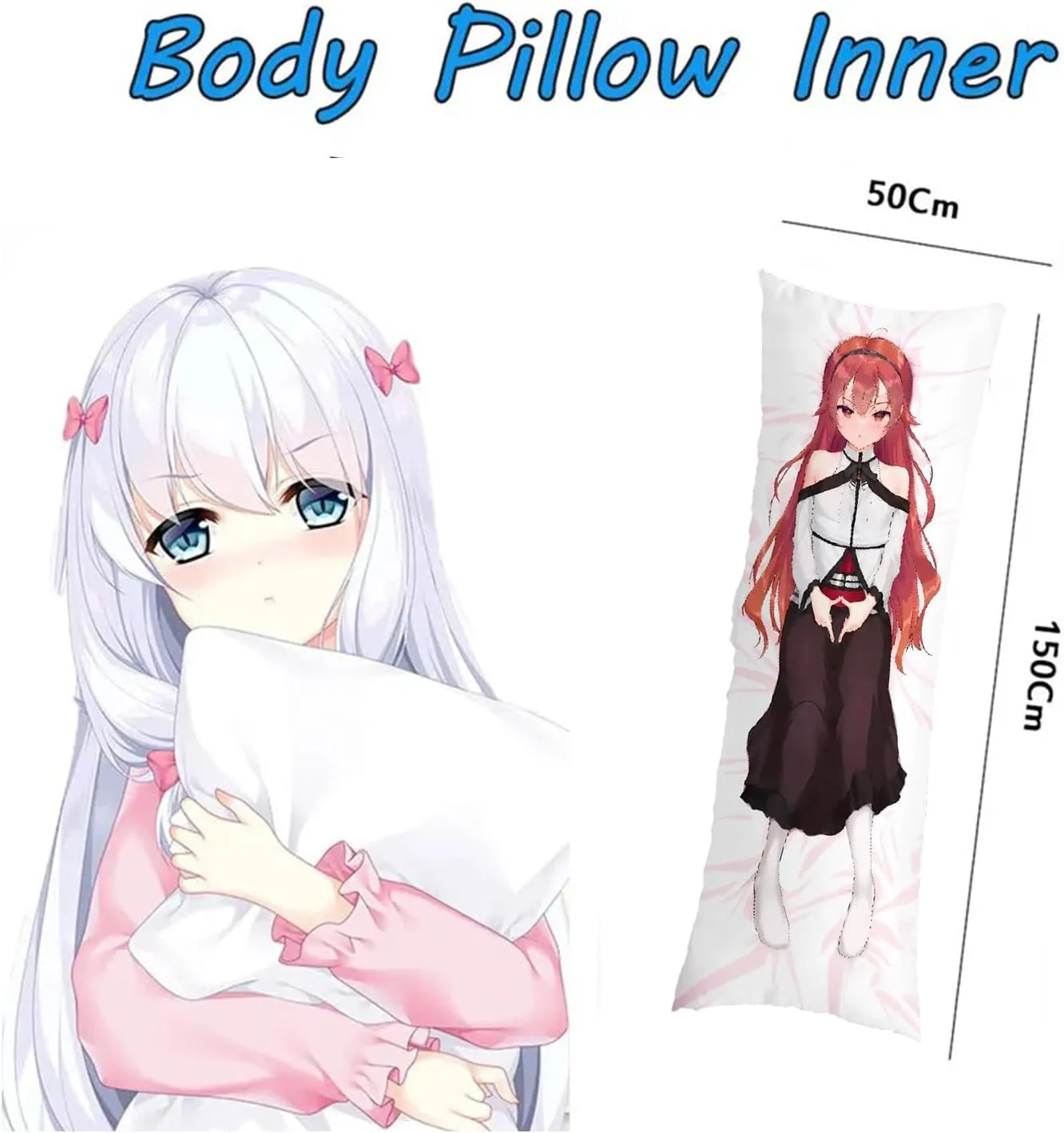 Anime Body Pillow, Body Pillow Anime,Anime Body Pillow Case Cover,Soft Anime Hugging Body Pillowcase Cover Double-Sided Peach Skin Pillow Cover Case(59in X 19.7in).