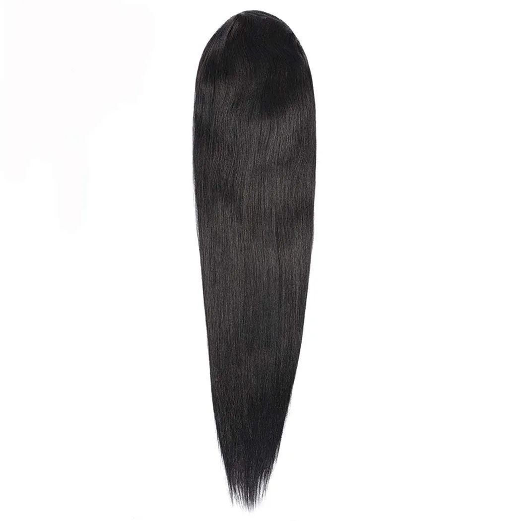 Annora Ponytail Hair Extension Human Hair Afro Straight Hair Ponytail for Black Women Human Hair Brazilian Virgin Hair Drawstring Ponytail Remy Hair Extensions(16 Inches, 105g)